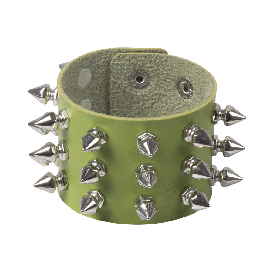 Deathspike Cuff Leather Bracelet