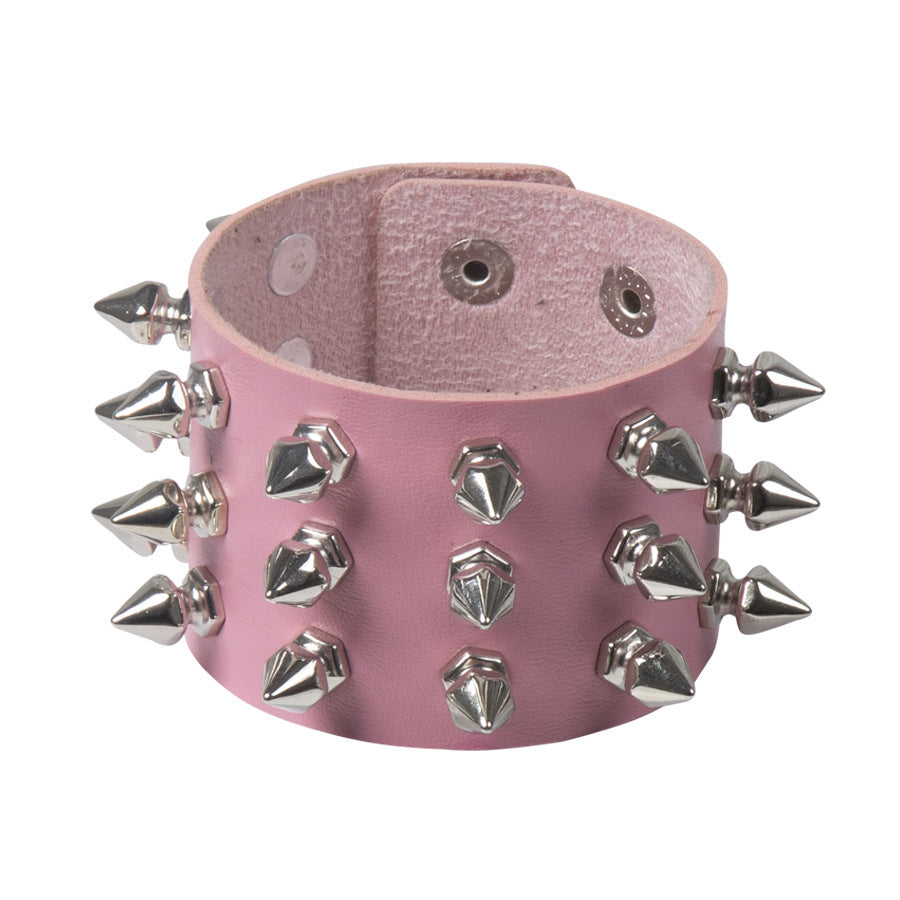 Deathspike Cuff Leather Bracelet