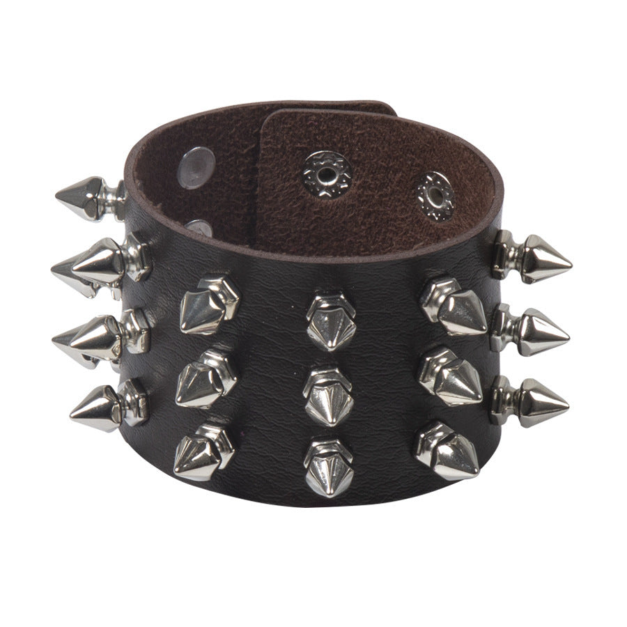 Deathspike Cuff Leather Bracelet