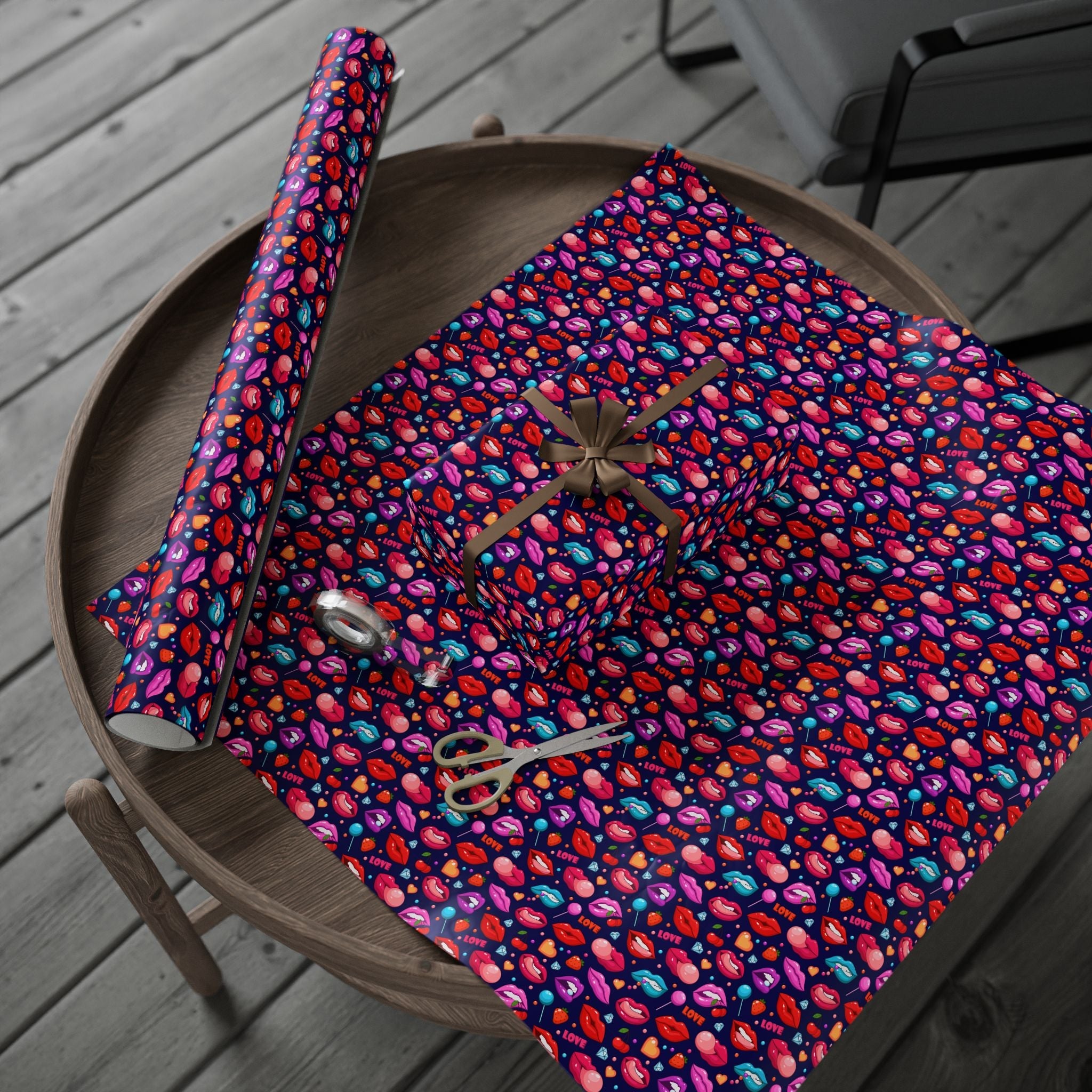 Kissing Lips Wrapping Paper