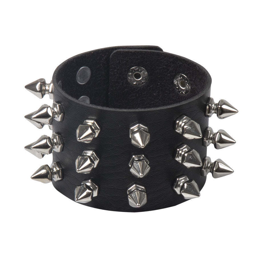 Deathspike Cuff Leather Bracelet