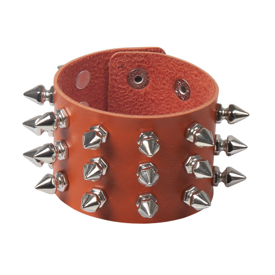 Deathspike Cuff Leather Bracelet