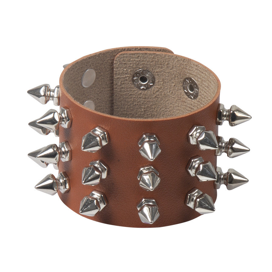 Deathspike Cuff Leather Bracelet