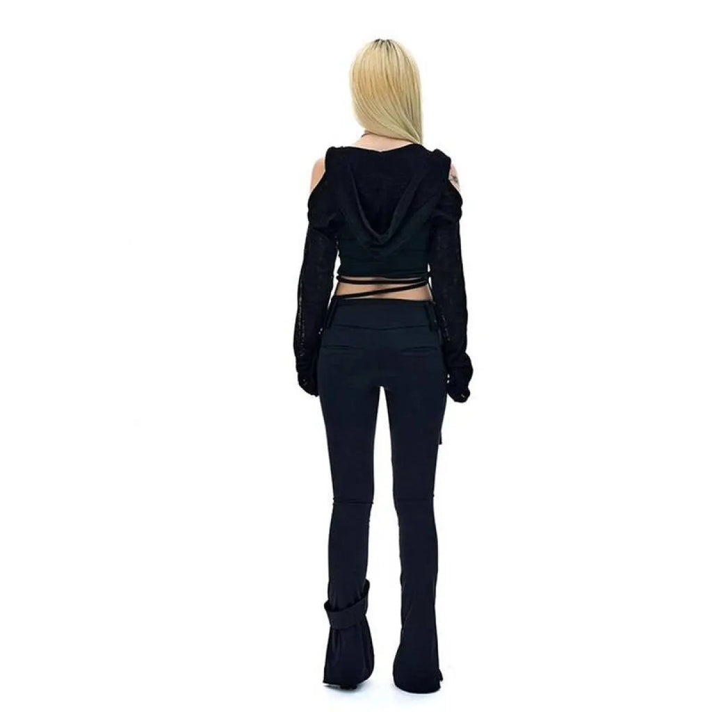 Hooded Long Sleeve Crop Top