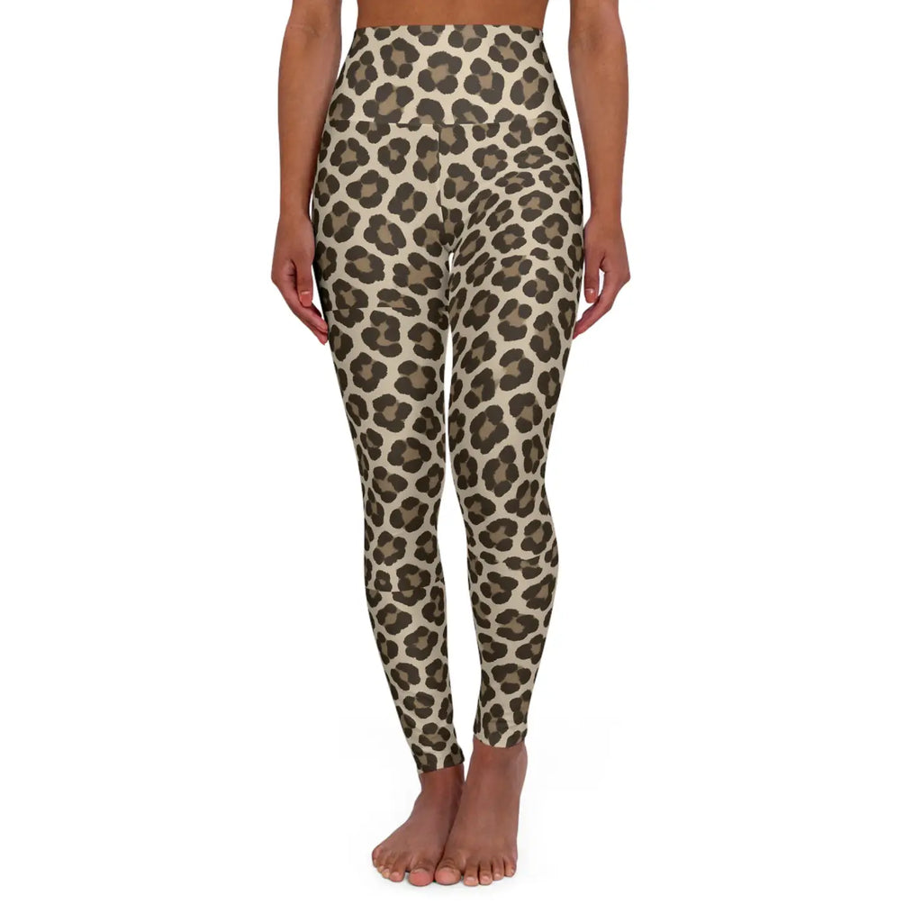 Leopard Print High Waisted Yoga Leggings - Dipaliz